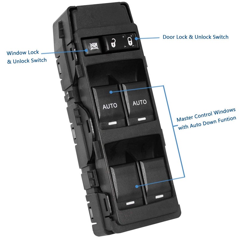 Partschoice Front Driver Side Power Window Master Control Switch Compatible with Jeep Grand Cherokee & 06-10 Chrysler 300 Replace # 4602736AA 4602781AA - Image 3